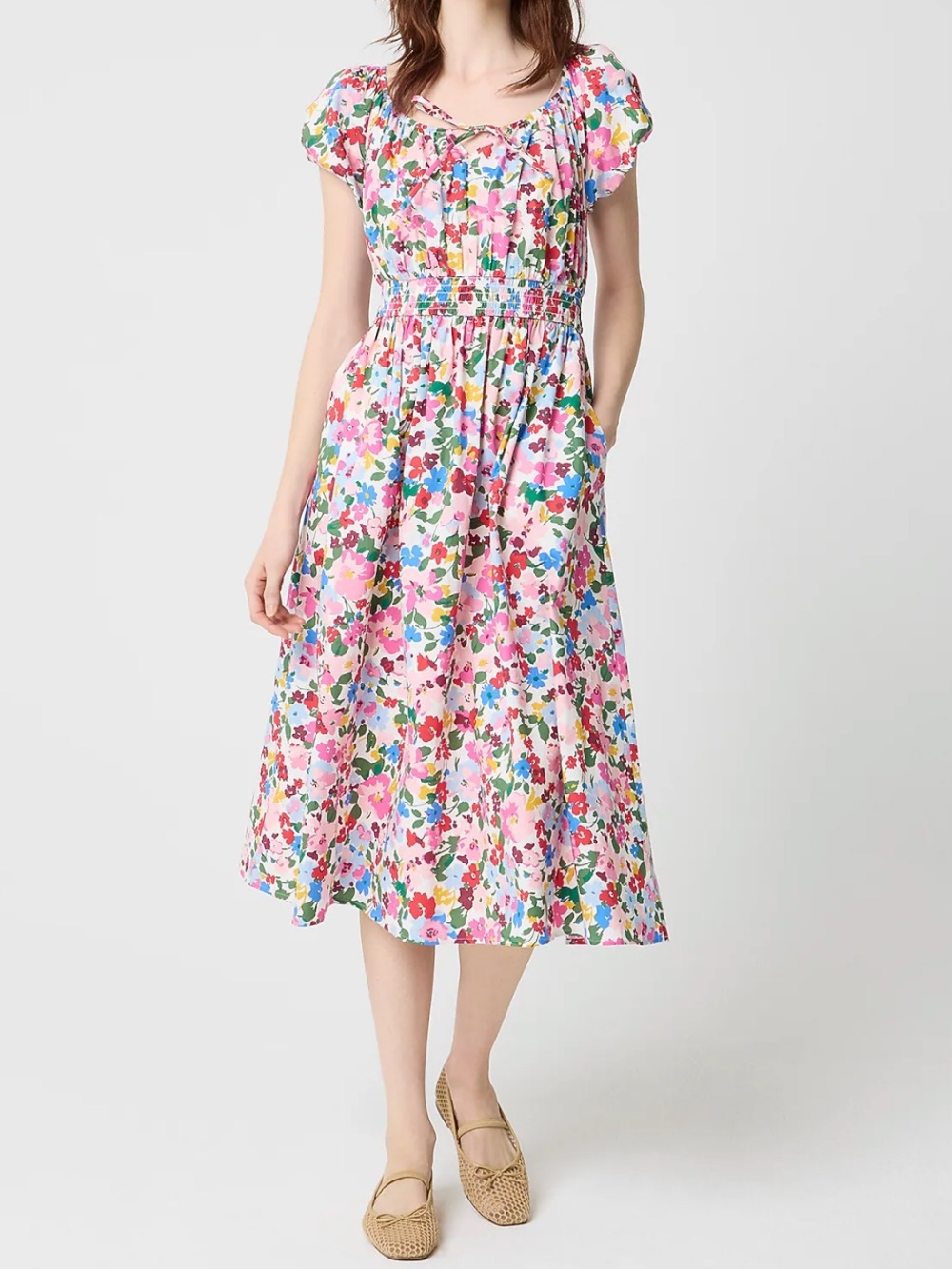 J Crew Floral Cotton Summer Midi Dress S NWT